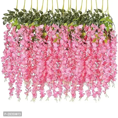 Pack of 4 (2Ft) Artificial Wisteria Vine Garland Silk Long Hanging Bush Flowers String-thumb0