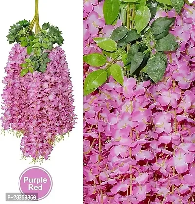 Pack of 12 (2Ft) Artificial Wisteria Vine Garland Silk Long Hanging Bush Flowers String