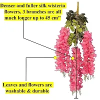 Pack of 4 (2Ft) Artificial Wisteria Vine Garland Silk Long Hanging Bush Flowers String-thumb4