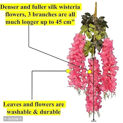 Pack of 4 (2Ft) Artificial Wisteria Vine Garland Silk Long Hanging Bush Flowers String-thumb5