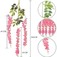 Pack of 4 (2Ft) Artificial Wisteria Vine Garland Silk Long Hanging Bush Flowers String-thumb1