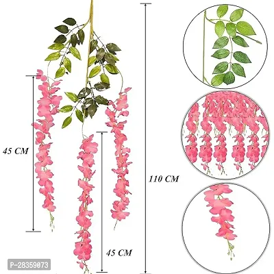 Pack of 4 (2Ft) Artificial Wisteria Vine Garland Silk Long Hanging Bush Flowers String-thumb2