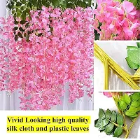 Pack of 4 (2Ft) Artificial Wisteria Vine Garland Silk Long Hanging Bush Flowers String-thumb2