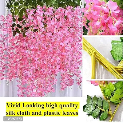 Pack of 4 (2Ft) Artificial Wisteria Vine Garland Silk Long Hanging Bush Flowers String-thumb3