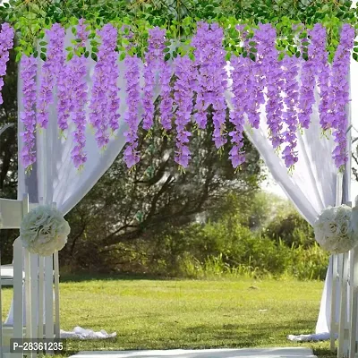 Pack of 24 (2Ft) Artificial Wisteria Vine Garland Silk Long Hanging Bush Flowers String