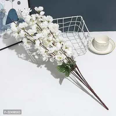 Silk White Orchid Artificial Flowers (Pack Of 1 Bunch)-thumb0