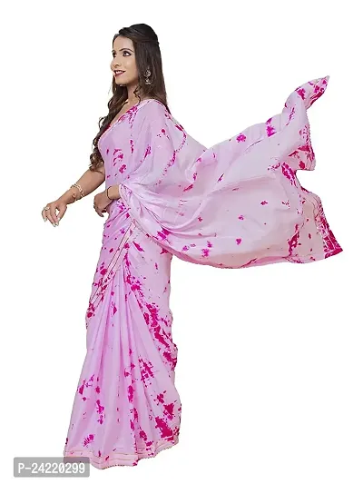 Aaradhya Jaipuri Tie dye Saree for Women (Pink)-thumb0