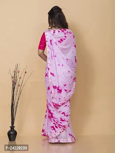 Aaradhya Jaipuri Tie dye Saree for Women (Pink)-thumb4