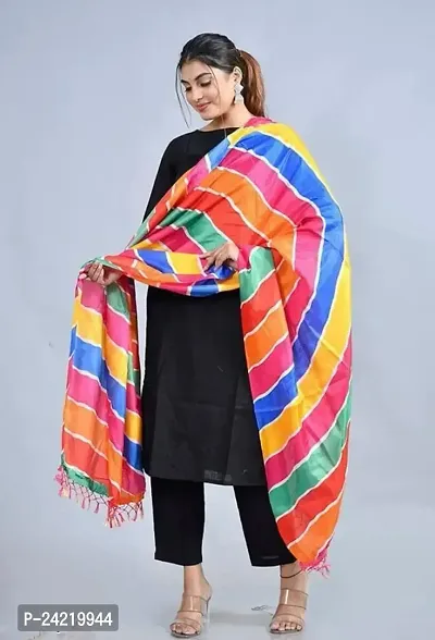 AARSH WENIKA Exquisite Elegance Chinon Silk Bandhej Dupatta (Mutlicolor 1)-thumb2