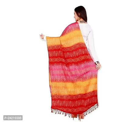 AARSH WENIKA Exquisite Elegance Chinon Silk Bandhej Dupatta (Multicolor 4)-thumb2