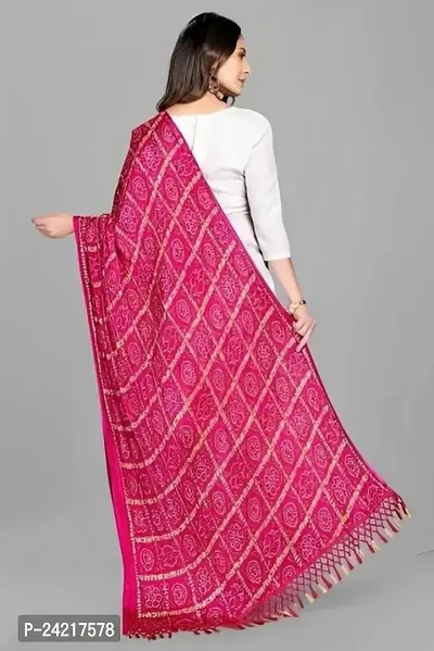 AARSH WENIKA Exquisite Elegance Chinon Silk Bandhej Dupatta (Pink)-thumb3