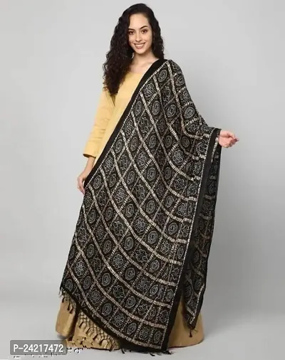 AARSH WENIKA Exquisite Elegance Chinon Silk Bandhej Dupatta (Black)-thumb3