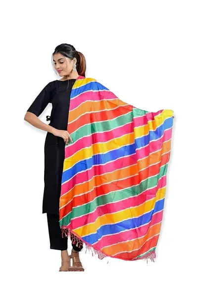 AARSH WENIKA Exquisite Elegance Chinon Silk Bandhej Dupatta (Mutlicolor 1)