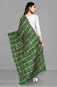 AARSH WENIKA Exquisite Elegance Chinon Silk Bandhej Dupatta (Dark Green)-thumb2