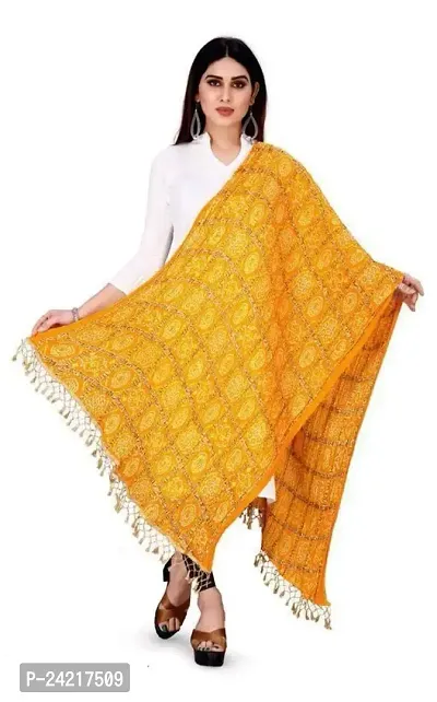 Buy Beautiful Bandhani Dupatta Online - Traditional Indian Ethnic Wear (Yellow)