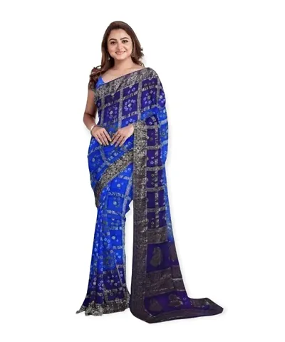 Traditional Designer Bandhani Zari Banarsi Silk Women Saree