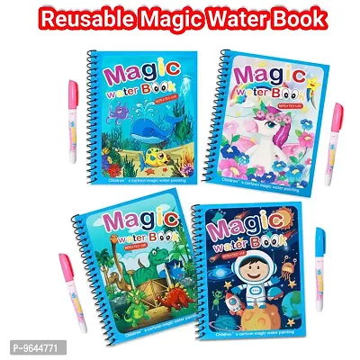 Re-Usable Magic Coloring Water Book Doodle with Magic Pen (Pack of 4)-thumb3