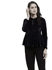 LS Womens Solid Kurti -Shirt top and Shirt - Tracksuit for modrate Winter Black Tunic-6967-thumb3