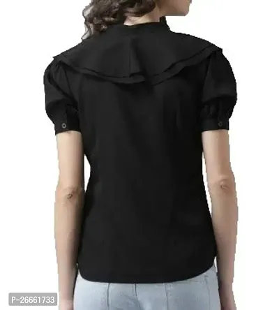 LS_Womens top and Shirt Fabric:Crepe:Color:Black #Stylish Shirt fro Womens and Grils Black-thumb2