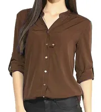 LimeScotch Women's Top Shirt wear-Brown Color with Pack of 1 Official Daily Highneck-thumb1