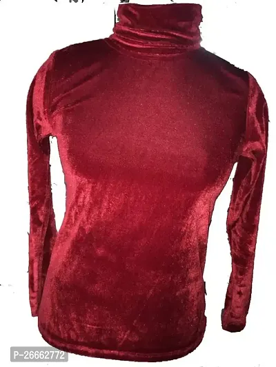 LS Velvet Womens Solid Kurti -Tops Maroon-166-thumb2