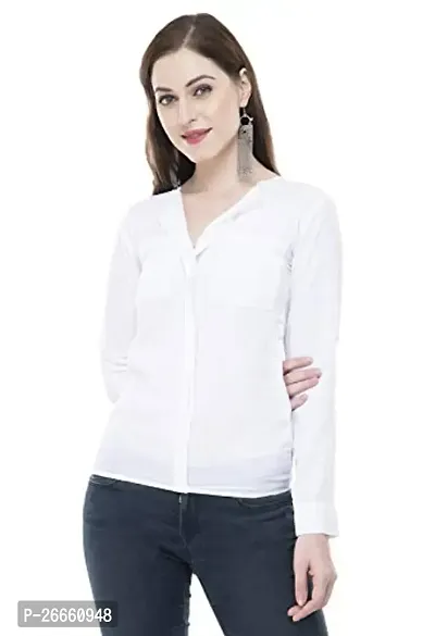 LS Fabric:Cotton:Color:White #Stylish Shirt #Cotton for Office pupose Elastic top-thumb0