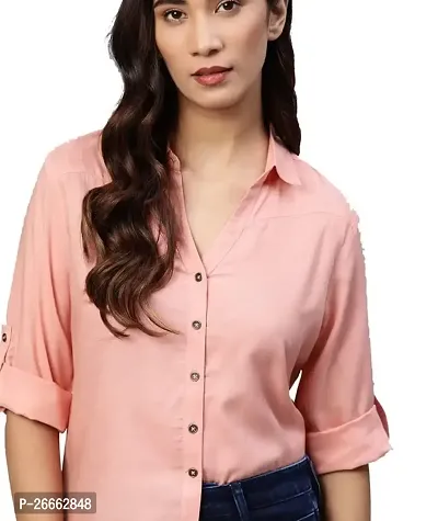 LS Fabric Rayon Shirt for Womens Color Peach