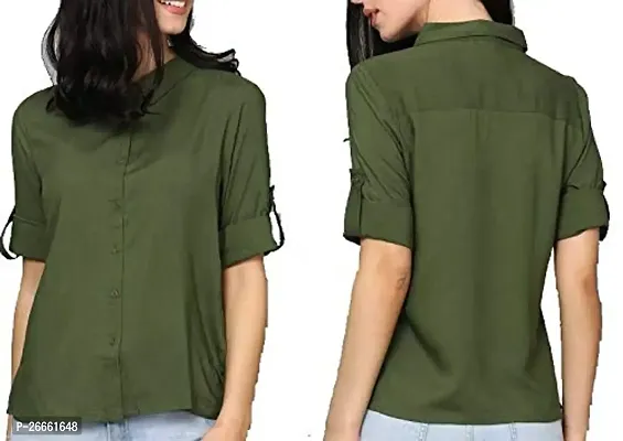 LS_Womens top and Shirt-Kaftan Fabric:Cotton:Color:Green #Stylish Shirt fro Womens and Grils Green-83938292793-thumb0