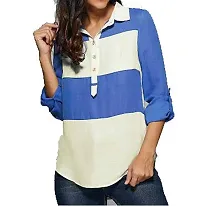 LS_Womens top and Shirt Fabric:Crepe:Color:White #Stylish Shirt White-thumb2