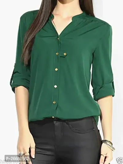 LS_Womens top and Shirt Fabric:Rayon:Color:Green #Stylish Shirt fro Womens and Grils Green -83938292696