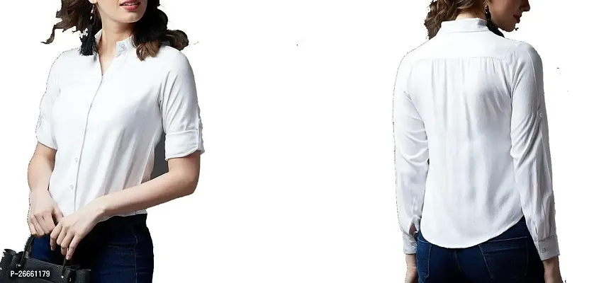 LS Fabric:Cotton:Color:White #Stylish Shirt #Cotton for Office pupose frillon Front J