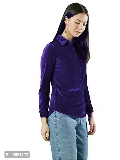 LS Fabric:Velvet:Color:Royal Blue #Stylish Shirt Royal Blue Z