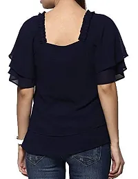 LS Womens Solid Kurti -Shirt top and Shirt -Navy Tunic-971-thumb1