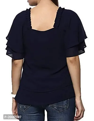 LS Womens Solid Kurti -Shirt top and Shirt -Navy Tunic-971-thumb2