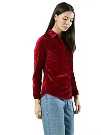 LS_Womens top and Shirt-Kaftan Fabric:Velvet:Color:Maroon #Stylish Shirt fro Womens and Grils Maroon-83938292753-thumb3