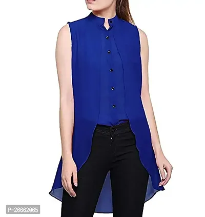 LS Womens Solid Kurti -Shirt top and Shirt -Royal Blue Tunic-964