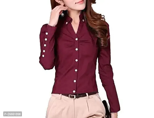 LS_Womens top and Shirt-Kaftan Fabric:Cotton:Color:Wine #Stylish Shirt fro Womens and Grils Wine-83938292720-thumb0