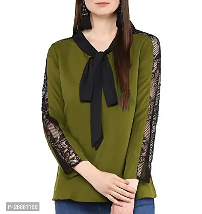 LS Fabric:Cotton:Color:Mehdi #Stylish Shirt Tie Top