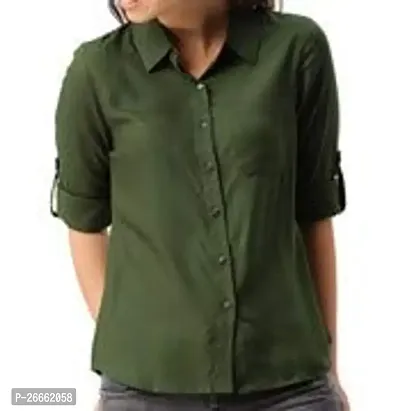 LS_Womens top and Shirt-Kaftan Fabric:Cotton:Color:Green #Stylish Shirt fro Womens and Grils Green-83938292788