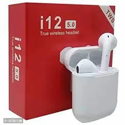 i12 TWS with Charging Case Wireless Bluetooth Headset Bluetooth Headset  (White, True Wireless)-thumb2