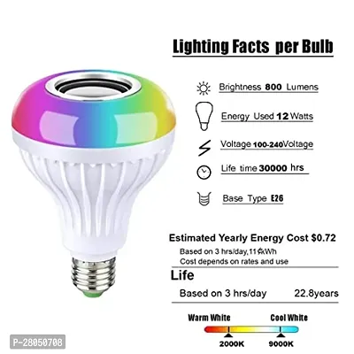 Bluetooth Speaker Music Bulb Light With Remote 3 in 1 12W Led Bulb with Bulb B22 + RGB Light for Home, Bedroom, Living Room, Party and Decoration(1)-thumb2