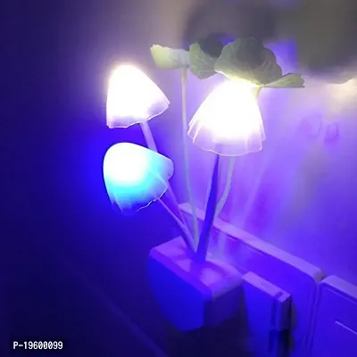 HP INN Colour Changing Mushroom Shape LED Night Light Lamp, with Smart Sensor Auto on-Off (Multicolour, White)-thumb2