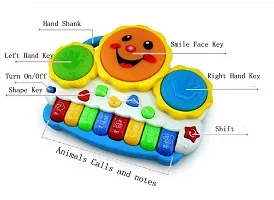 Drum Keyboard Musical Toys with Flashing Lights - Animal Sounds and Songs,Plastic,Multi Color(Pack of 1)-thumb1