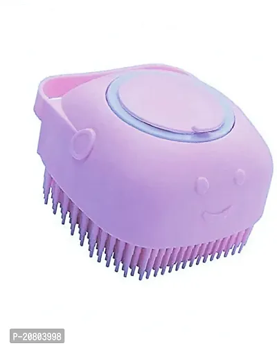 Pet Grooming Bath Massage Brush with Soap and Shampoo Dispenser Soft Silicone Bristle for Long Short Haired Dogs Cats Shower B-44