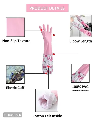 Classic 14 Inch Elbow Length Kitchen Dish Washing Bathroom Toilet Garden Car Bike Animals Care Grooming Hand Safety Glove Pack Of 2-thumb4