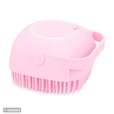 Pet Grooming Bath Massage Brush with Soap and Shampoo Dispenser Soft Silicone Bristle for Long Short Haired Dogs Cats Shower B-76