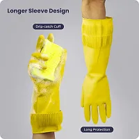Long Slevees Rubber Washable Reuseble Hand Garden Kitchen Bathroom Toilet Cleaning Gloves GL-24-thumb4