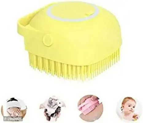 Pet Grooming Bath Massage Brush with Soap and Shampoo Dispenser Soft Silicone Bristle for Long Short Haired Dogs Cats Shower B-65-thumb0