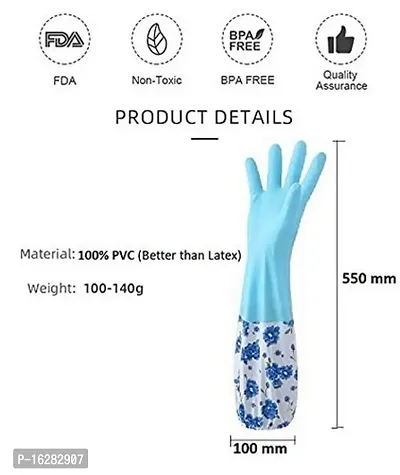 14Inch Long Slevee Hand Safety For Skin And Health Garding Garden Cleaning Washing Reusable Washable Natural Rubber Hand Glove Pack Of 2-thumb4