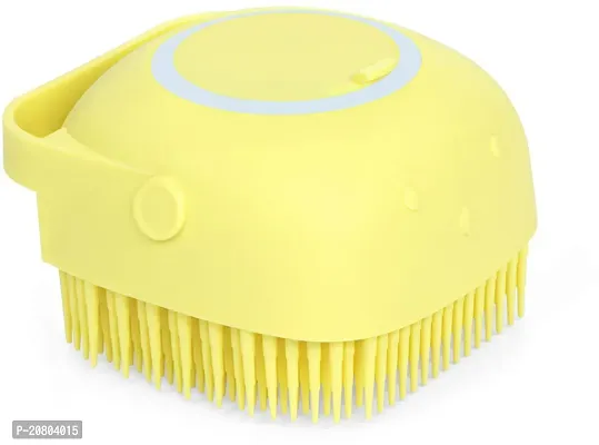 Pet Grooming Bath Massage Brush with Soap and Shampoo Dispenser Soft Silicone Bristle for Long Short Haired Dogs Cats Shower B-55